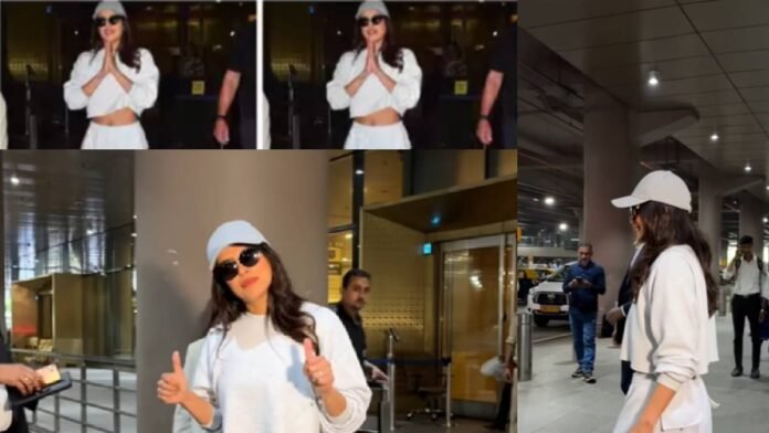 'Blue cap and black glasses', Priyanka Chopra seen in desi style, greeted fans as soon as she reached India
