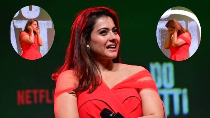 This is what happened to Kajol during the event, you can guess the pain by looking at her facial expression.
