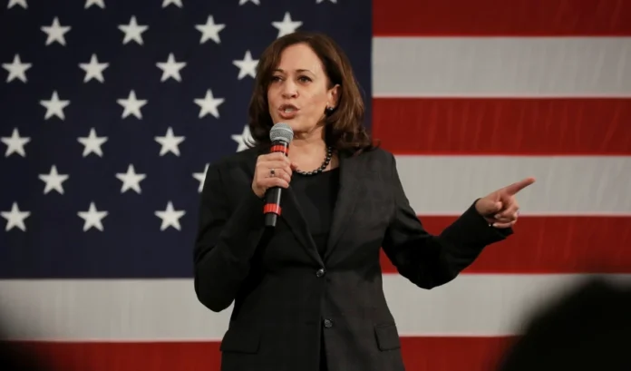 Kamala Harris vows to keep fighting for democracy and rule of law
