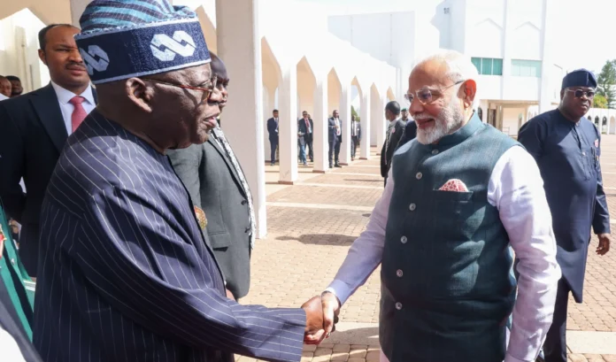 PM Modi Nigeria Visit. Nigerian President and PM Modi met, discussed promoting partnership between countries
