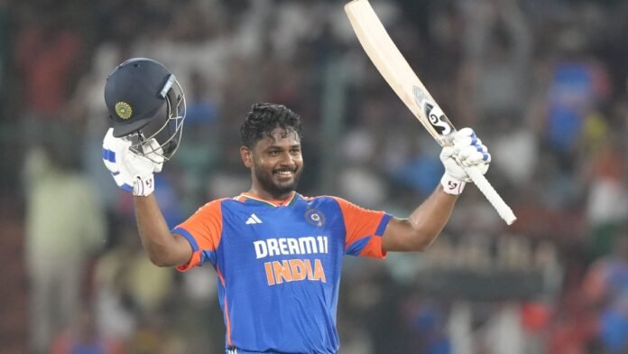 Sanju Samson created history by scoring a century, the first Indian player to do such a feat.
