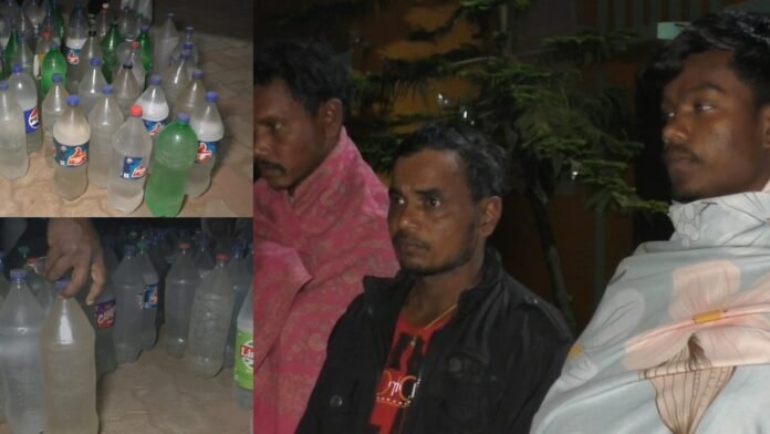 Smuggling was being done by filling country liquor in cold drink bottles, even the police were stunned to see it.
