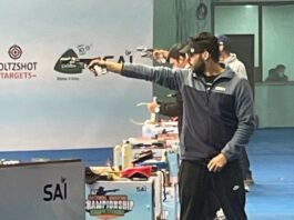 Vijayveer won the first 25 meter rapid fire pistol national title.
